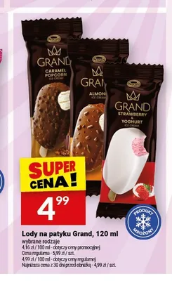 Lody na patyku Grand Almond promocja w Twój Market