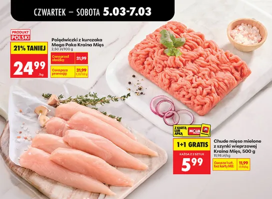 Chude mięso mielone z szynki wieprzowej promocja w Biedronka