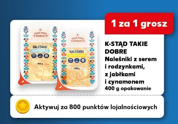 Naleśniki z serem i rodzynkami, z jabłkami i cynamonem promocja w Kaufland