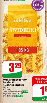 Makaron pszenny świderki Kuchnia Smaku promocja w Dino