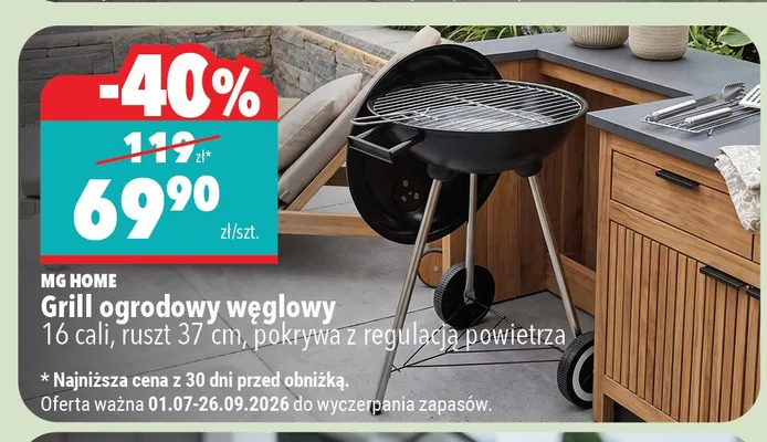 Grill ogrodowy węglowy MG Home promocja w Biedronka Home