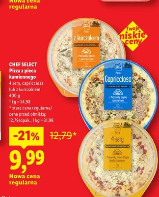 Pizza z pieca kamiennego 4 sery Chef Select promocja w Lidl
