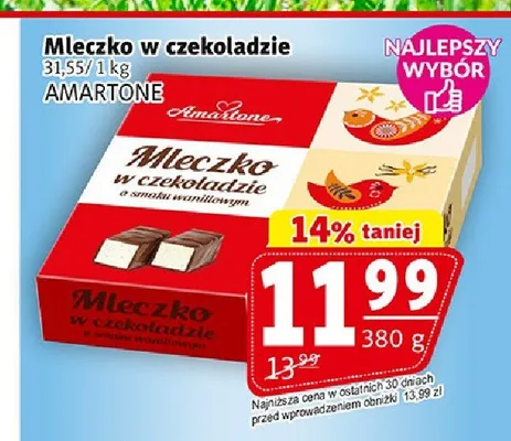 Mleczko w czekoladzie o smaku waniliowym Amartone promocja w Prim Market