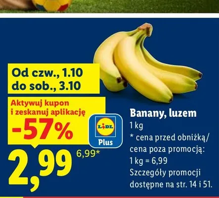 Banany luzem promocja w Lidl