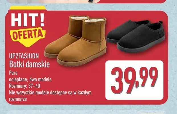 Botki damskie UP2FASHION promocja w Aldi