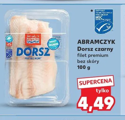 Dorsz czarny filet premium bez skóry ABRAMCZYK promocja w Kaufland