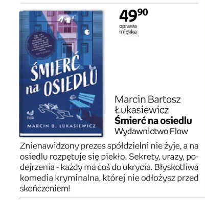 Książka Śmierć na osiedlu Marcin Bartosz Łukasiewicz promocja w Empik