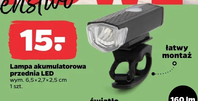 Lampa akumulatorowa przednia LED promocja w Netto