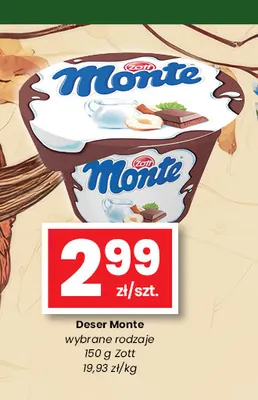 Deser Zott Monte promocja w emma MARKET