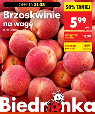 Brzoskwinie promocja w Biedronka