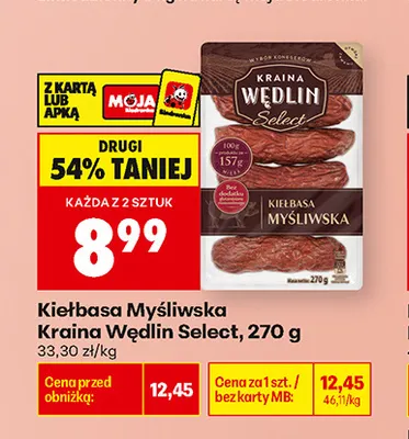 Kiełbasa Myśliwska Kraina Wędlin Select promocja w Biedronka