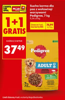 Karma dla psa z wołowiną warzywami Adult promocja w Biedronka