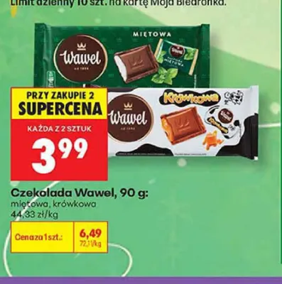 Czekolada Wawel miętowa promocja w Biedronka