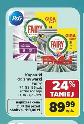 Kapsułki do zmywarki Fairy promocja w Carrefour Market