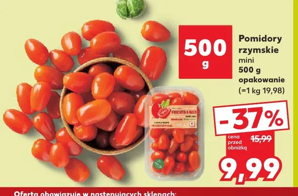 Pomidory rzymskie mini promocja w Kaufland