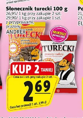 Słonecznik turecki prażony Andrex promocja w Prim Market