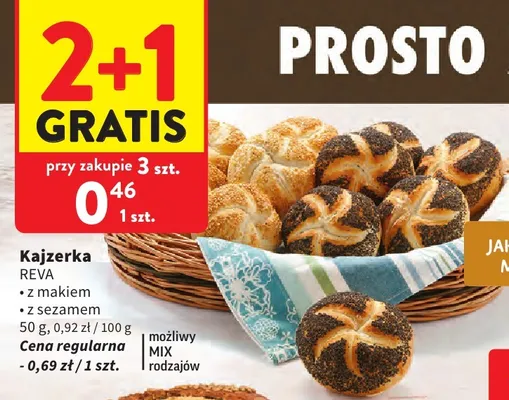 Bułka kajzerka z makiem Reva promocja w Intermarche