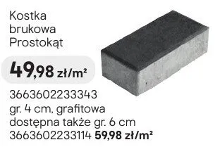 Kostka brukowa Prostokąt grafitowa promocja w Castorama
