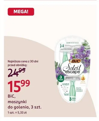 Maszynki do golenia BiC Soleil escape promocja w Rossmann