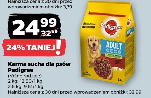 Karma sucha dla psów Pedigree promocja w Netto