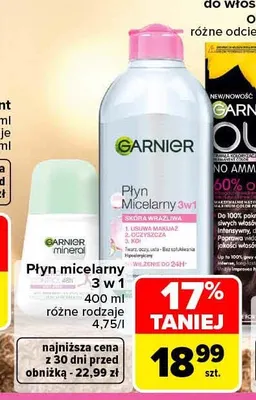 Płyn micelarny 3 w 1 Garnier promocja w Carrefour