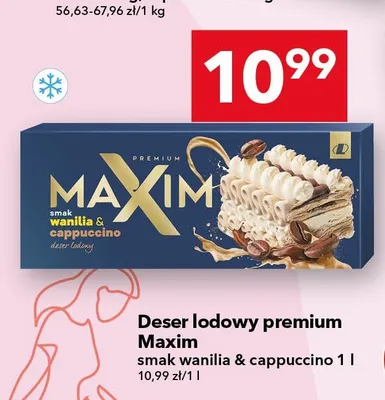 Deser lodowy premium Maxim smak wanilia & cappuccino promocja w LEWIATAN
