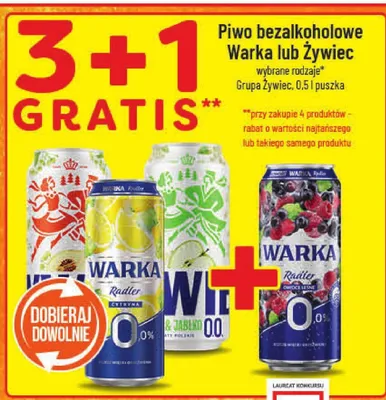 Piwo bezalkoholowe Warka lub Żywiec promocja w POLOmarket