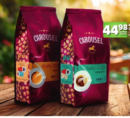 Kawa ziarnista Carousel Daily Cup crema promocja w Stokrotka