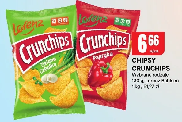 Chipsy Crunchips wybrane rodzaje promocja w Chorten