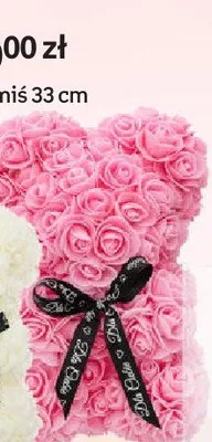 Różany miś 33 cm promocja w Empik