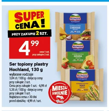 Ser topiony Cheddar w plastrach Hochland promocja w Twój Market