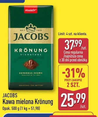 Kawa mielona Jacobs Krönung promocja w Aldi