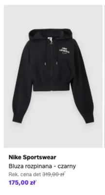 Bluza rozpinana Nike Sportswear czarna promocja w Lounge by Zalando