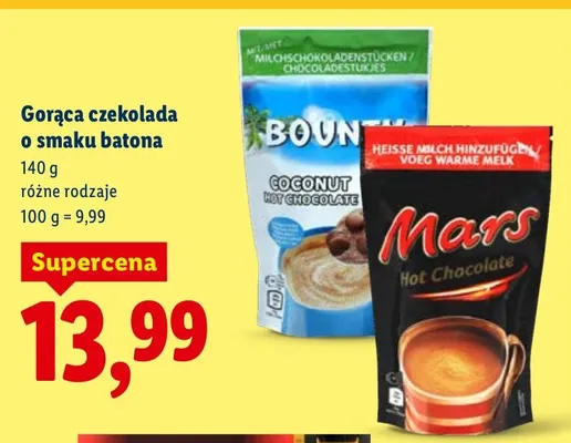 Gorąca czekolada o smaku batona promocja w Lidl