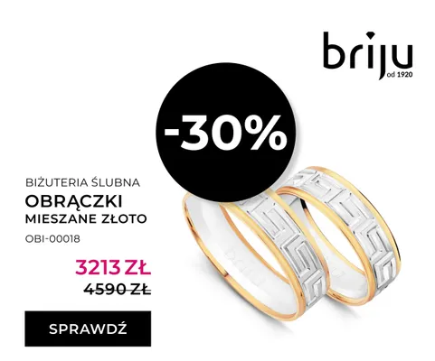 Obrączki ślubne mieszane złoto promocja w Briju