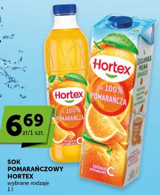 Sok pomarańczowy wybrane rodzaje Hortex promocja w Euro Sklep