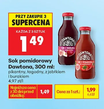 Sok pomidorowy Dawtona, 300 ml: łagodny promocja w Biedronka