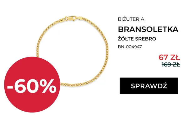 Bransoletka Briju żółte srebro promocja w Briju