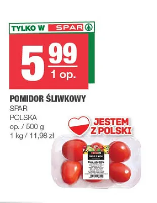 Pomidory śliwkowe Spar promocja w SPAR