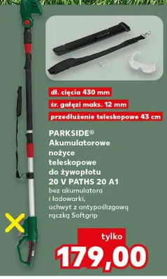 Akumulatorowe nożyce teleskopowe do żywopłotu 20 V PATHS 20 A1 promocja w Kaufland