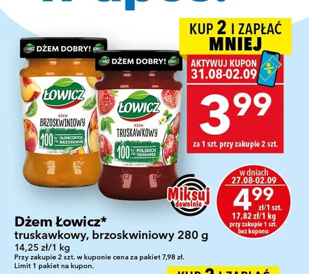 Dżem truskawkowy Łowicz promocja w LEWIATAN