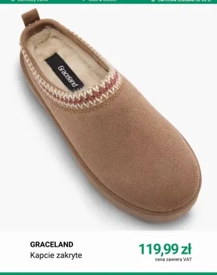 Kapcie zakryte Graceland promocja w Deichmann