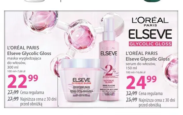 Serum do włosów L'ORÉAL PARIS Elseve Glycolic Gloss promocja w Hebe