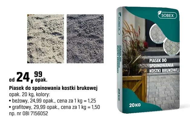 Piasek do spoinowania kostki brukowej promocja w OBI