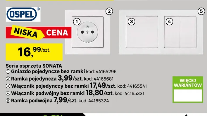 Ramka podwójna Ospel Sonata promocja w Leroy Merlin