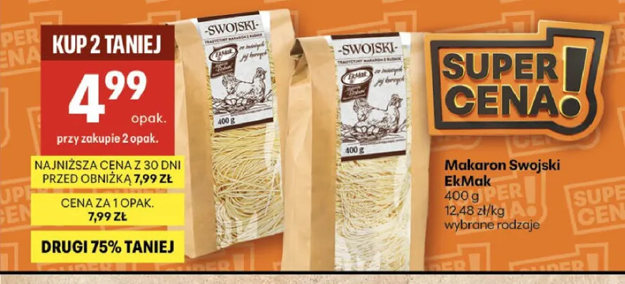Makaron Swojski EkMak promocja w Delikatesy Centrum