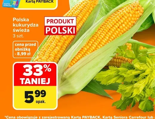 Kukurydza świeża polska 3-pak promocja w Carrefour Market