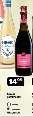 Wino Borelli Lambrusco Emilia półsłodkie promocja w Netto
