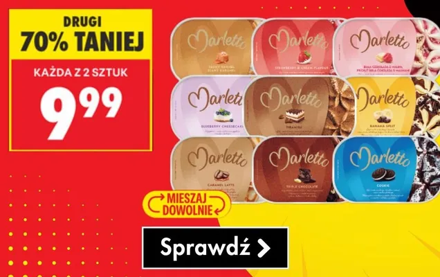 Lody Marletto Strawberry & Cream Flavour promocja w Biedronka