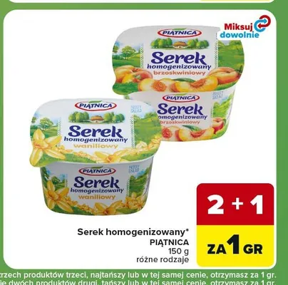 Serek homogenizowany waniliowy Piątnica promocja w Carrefour Express